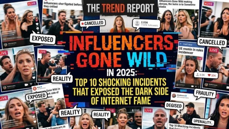 A screenshot of the top 10 influencers gone wild incidents in 2025